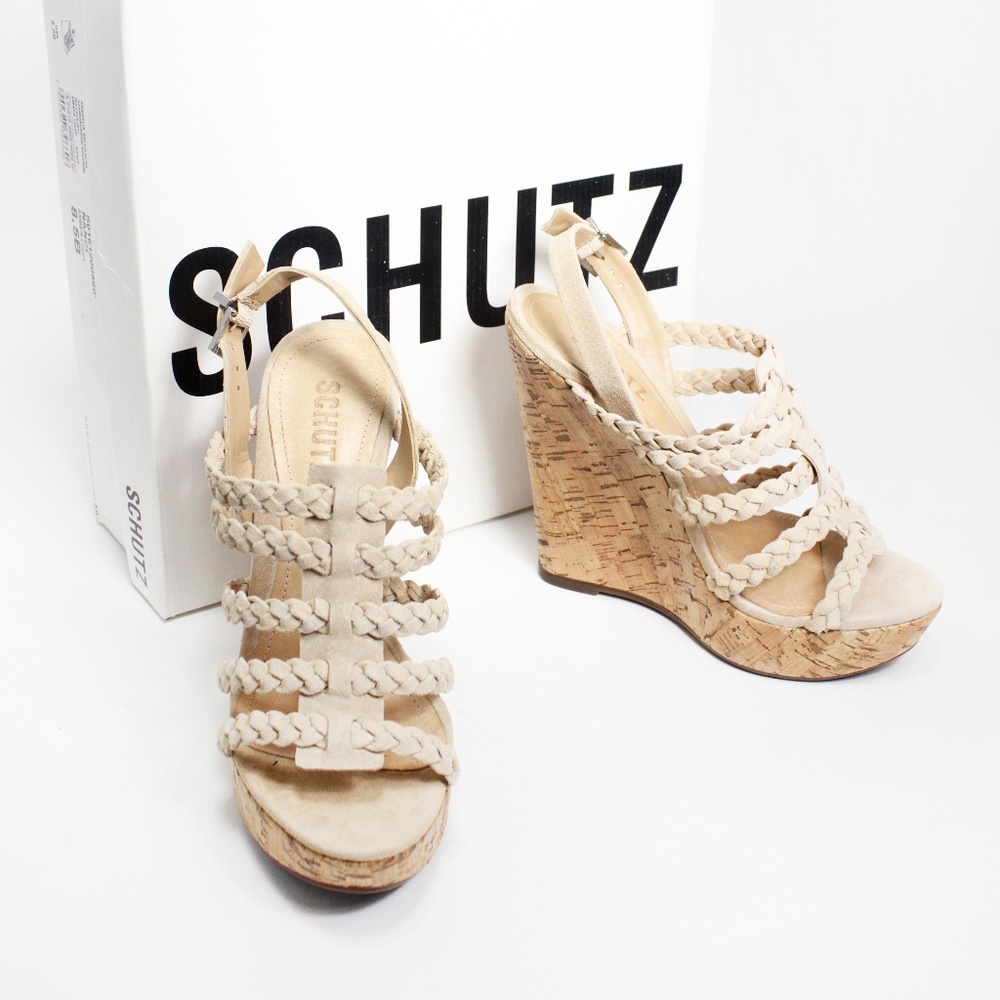 Beige Braided Wedges SCHUTZ Brazilian Designer
